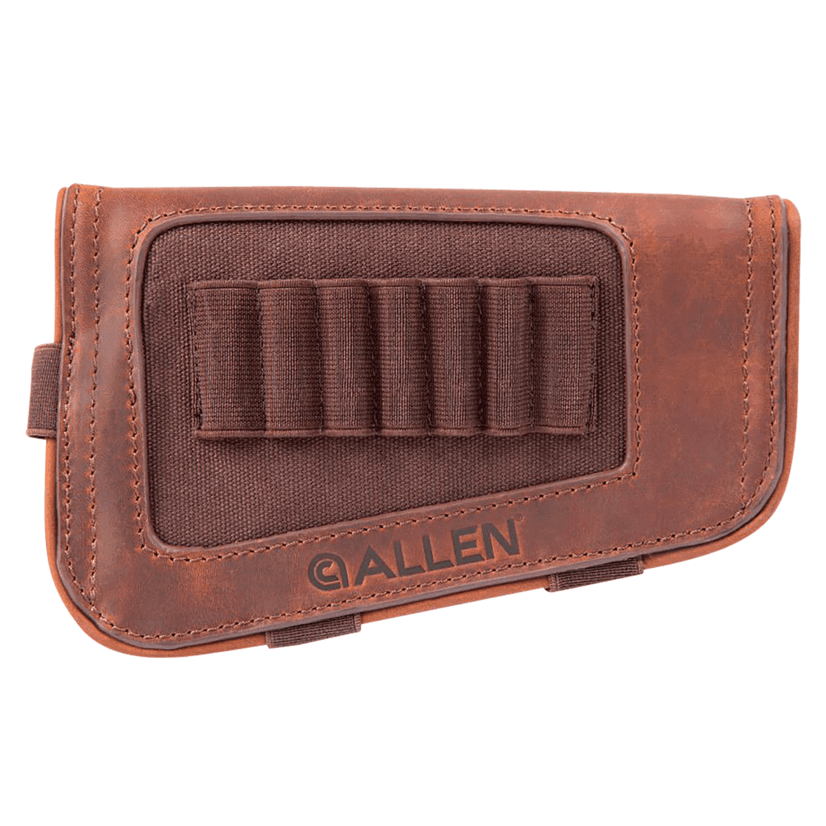 Allen 8517 New Castle Buttstock Cartridge Carrier Brown Leather 7rd Capacity Rifle Buttstock Mount Allen 8517 New Castle Buttstock Cartridge Carrier Brown Leather 7rd Capacity Rifle Buttstock Mount
