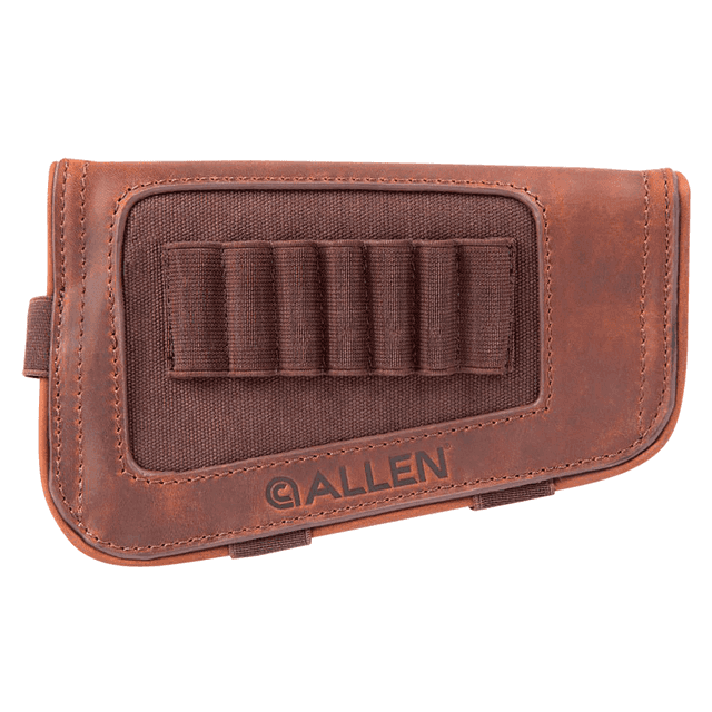 Allen 8517 New Castle Buttstock Cartridge Carrier Brown Leather 7rd Capacity Rifle Buttstock Mount Allen 8517 New Castle Buttstock Cartridge Carrier Brown Leather 7rd Capacity Rifle Buttstock Mount