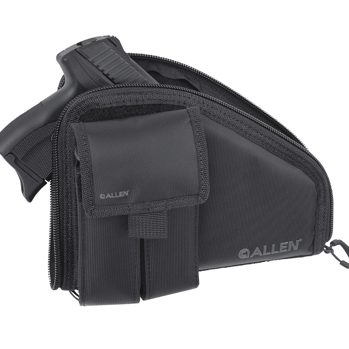 Allen 78-7 Pistol Case W/Mag Pouch Black Nylon Fits Compact Handguns Allen 78-7 Pistol Case W/Mag Pouch Black Nylon Fits Compact Handguns
