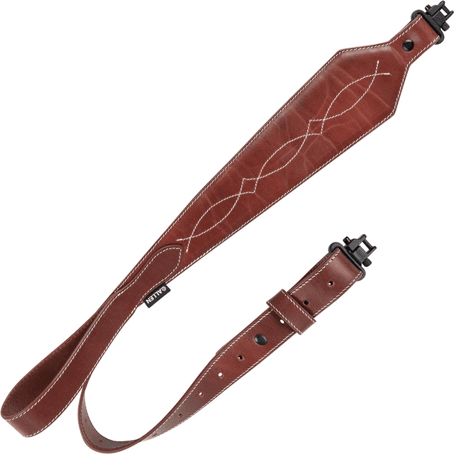 Heritage Cases 8508 Western Scallop Rifle Sling w/Swivels, Brown Leather, Adjustable Length 28" to 35", 3" Wide Heritage Cases 8508 Western Scallop Rifle Sling w/Swivels, Brown Leather, Adjustable Length 28" to 35", 3" Wide