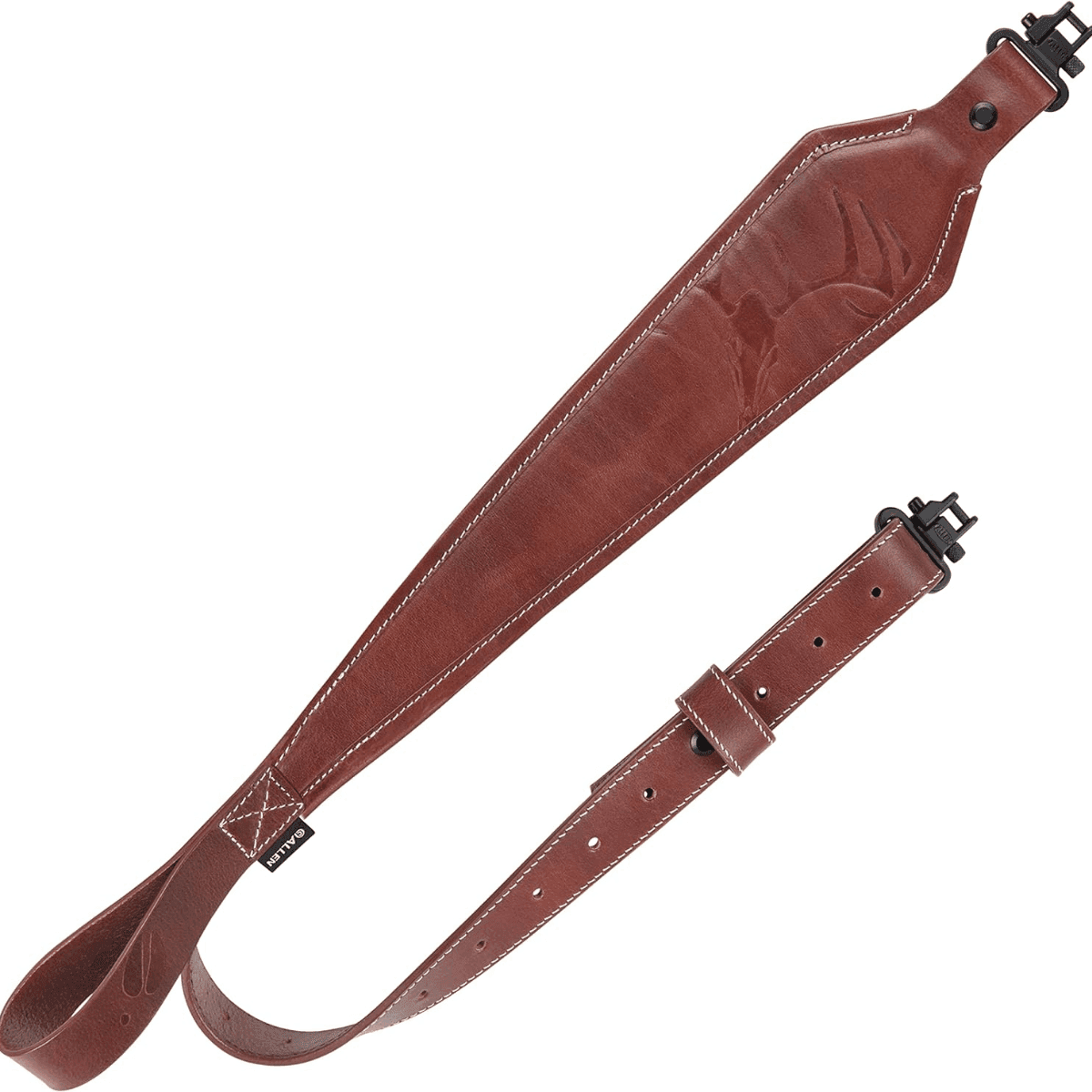 Heritage Cases 8510 Deer Deboss Rifle Sling w/One-Piece Swivel, Brown Leather, Adjustable Length 28" to 35", 3" Wide Heritage Cases 8510 Deer Deboss Rifle Sling w/One-Piece Swivel, Brown Leather, Adjustable Length 28" to 35", 3" Wide