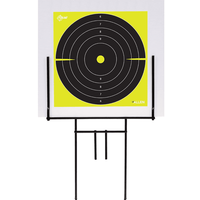 Allen 15309 EZ-Aim Portable Range Target Stand Black Steel 18" W x 19" H Standing Includes 2 Adhesive Targets Allen 15309 EZ-Aim Portable Range Target Stand Black Steel 18" W x 19" H Standing Includes 2 Adhesive Targets