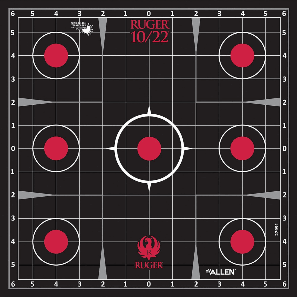 Allen 28001 Ruger 10/22 Splash Adhesive Target Kit Self-Adhesive Paper 17.5" X 13.5" Black/Red Includes 3 Paper Targets Allen 28001 Ruger 10/22 Splash Adhesive Target Kit Self-Adhesive Paper 17.5" X 13.5" Black/Red Includes 3 Paper Targets