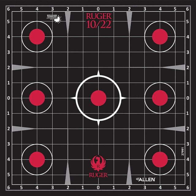 Allen 28001 Ruger 10/22 Splash Adhesive Target Kit Self-Adhesive Paper 17.5" X 13.5" Black/Red Includes 3 Paper Targets Allen 28001 Ruger 10/22 Splash Adhesive Target Kit Self-Adhesive Paper 17.5" X 13.5" Black/Red Includes 3 Paper Targets