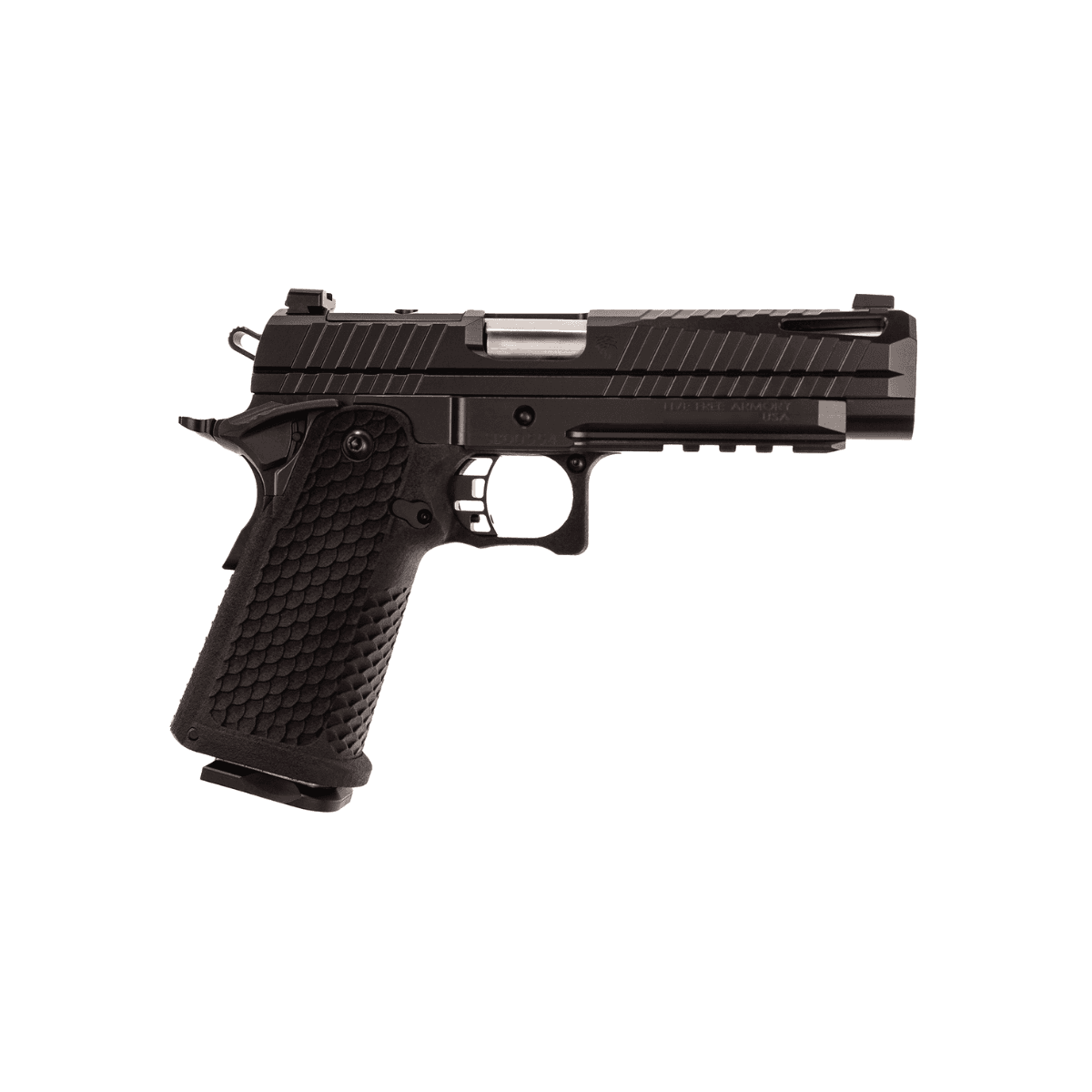 Live Free Armory LFAPF61201 Apollo 11 Full Size 9mm Luger 17+1 4.90" Stainless Match Grade Bull Barrel, Elite Black Cerakote Optic Cut/Serrated Stainless Steel Slide, Elite Black Cerakote Steel Frame w/Beavertail & Picatinny Rail Live Free Armory LFAPF61201 Apollo 11 Full Size 9mm Luger 17+1 4.90" Stainless Match Grade Bull Barrel, Elite Black Cerakote Optic Cut/Serrated Stainless Steel Slide, Elite Black Cerakote Steel Frame w/Beavertail & Picatinny Rail