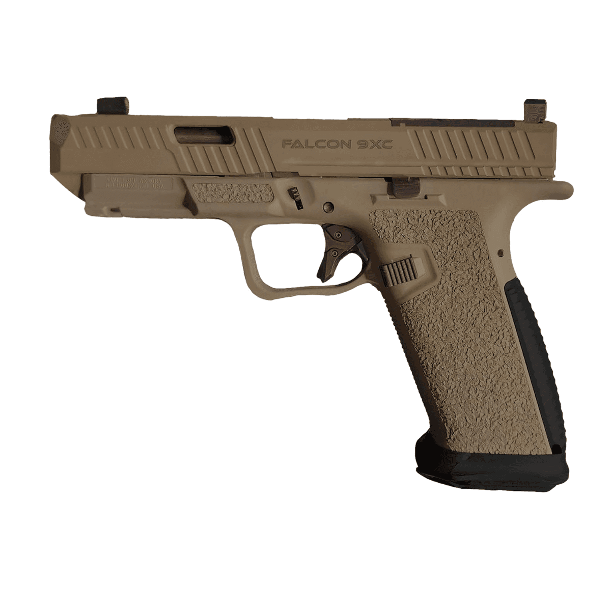 Live Free Armory LF9C92022 Falcon 9XC Compact Frame 9mm Luger 17+1 4.02" Black Nitride Match Grade Fluted Barrel, Elite Flat Dark Earth Cerakote Optic Cut/Serrated Stainless Steel Slide & Polymer Frame w/Beavertail & Picatinny Rail Live Free Armory LF9C92022 Falcon 9XC Compact Frame 9mm Luger 17+1 4.02" Black Nitride Match Grade Fluted Barrel, Elite Flat Dark Earth Cerakote Optic Cut/Serrated Stainless Steel Slide & Polymer Frame w/Beavertail & Picatinny Rail