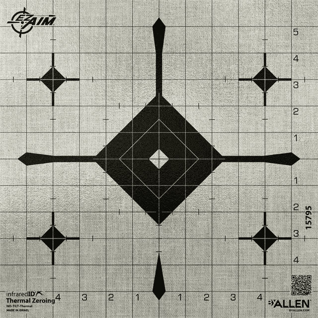 Allen 15795 EZ-Aim Thermal ID Grid Bullseye Paper 12" x 12" Gray, 12 Targets Allen 15795 EZ-Aim Thermal ID Grid Bullseye Paper 12" x 12" Gray, 12 Targets