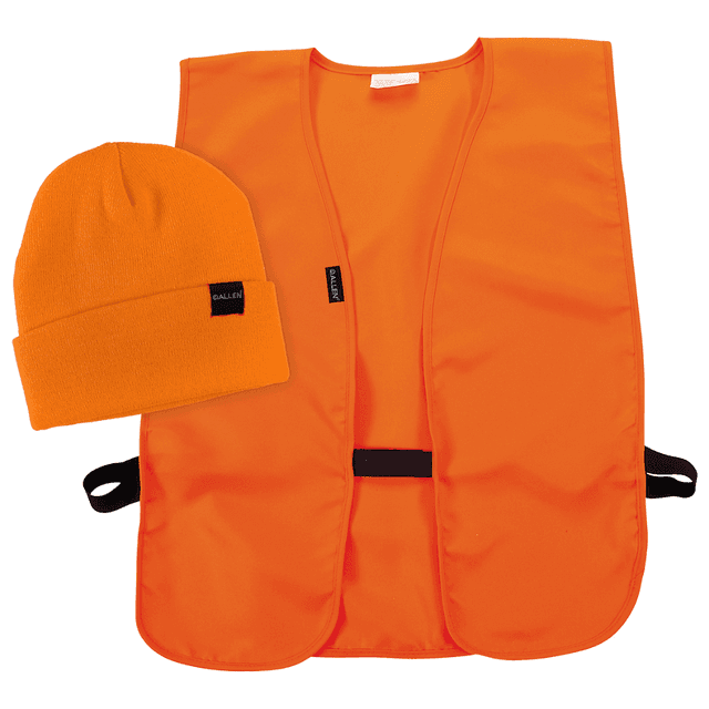 Allen 2394 Safety Vest & Cap Combo Orange Polyester Vest/Knit Cap Allen 2394 Safety Vest & Cap Combo Orange Polyester Vest/Knit Cap