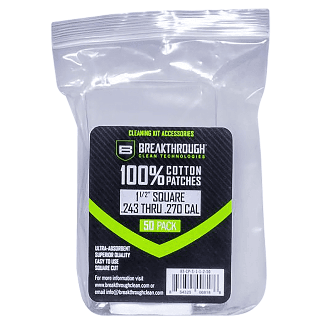 Breakthrough Clean BTCPS11250 Square Patches 243/270 Cal 50 pieces Breakthrough Clean BTCPS11250 Square Patches 243/270 Cal 50 pieces