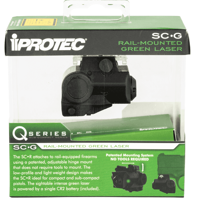 iProtec 6117 SC-G Rail-Mounted Green Laser Q-Series Black Compact/ Subcompact Pistols iProtec 6117 SC-G Rail-Mounted Green Laser Q-Series Black Compact/ Subcompact Pistols