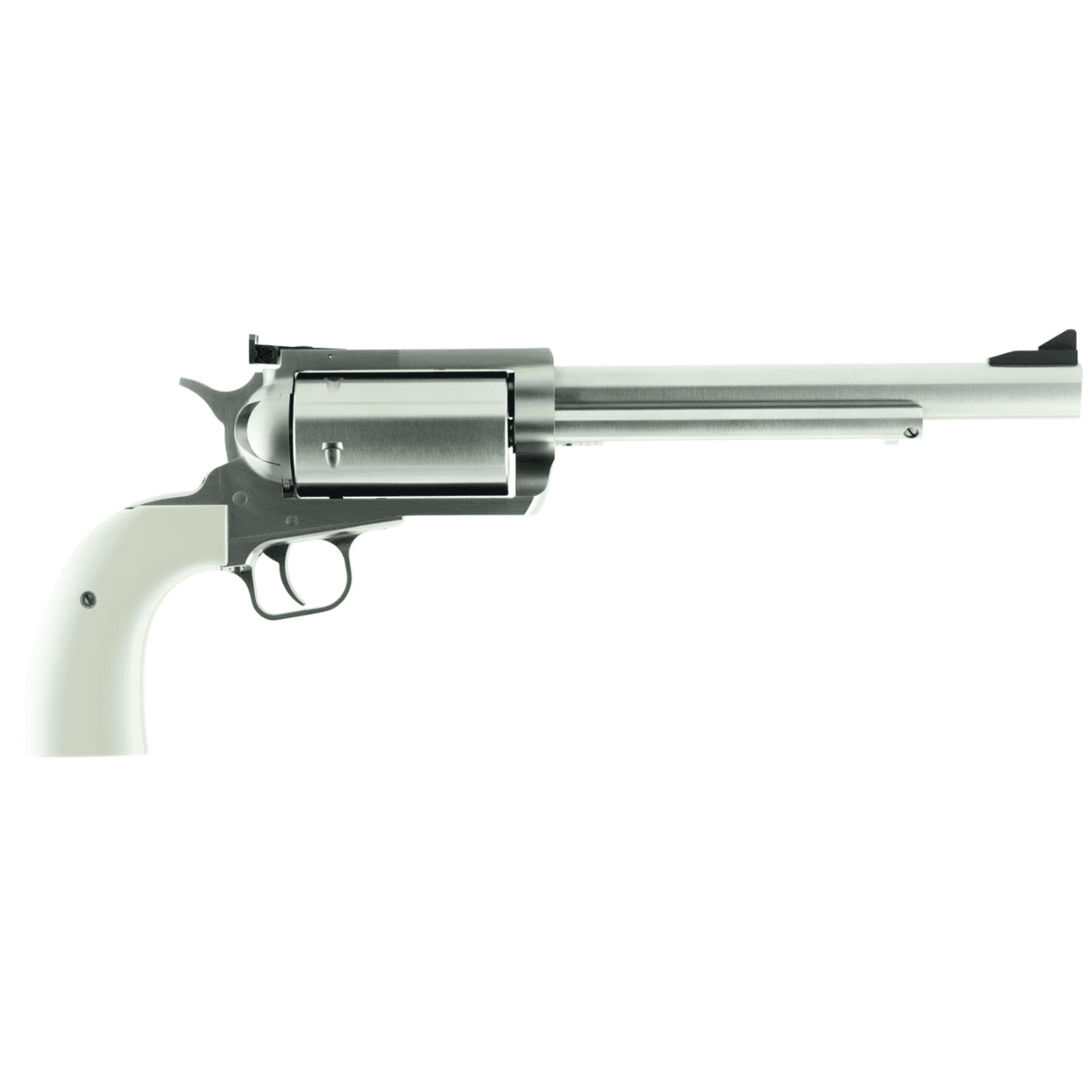 Magnum Research BFR45707B BFR Long Cylinder Extra Large Frame 45-70 Gov 5 Shot, 7.50" Brushed Stainless Steel Barrel, Cylinder & Frame, Bisley White Laminate Grip, Exposed Hammer Magnum Research BFR45707B BFR Long Cylinder Extra Large Frame 45-70 Gov 5 Shot, 7.50" Brushed Stainless Steel Barrel, Cylinder & Frame, Bisley White Laminate Grip, Exposed Hammer