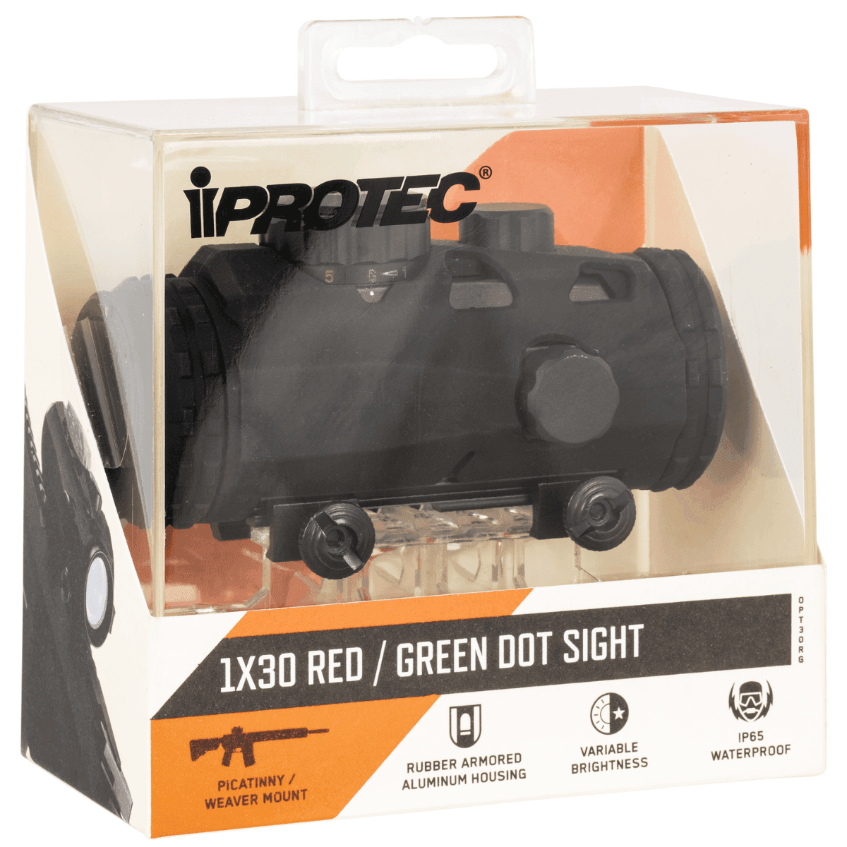 iProtec IPRELC0001 HD30 Black 1x30mm, 5 MOA Illuminated Red/Green Dot Reticle iProtec IPRELC0001 HD30 Black 1x30mm, 5 MOA Illuminated Red/Green Dot Reticle