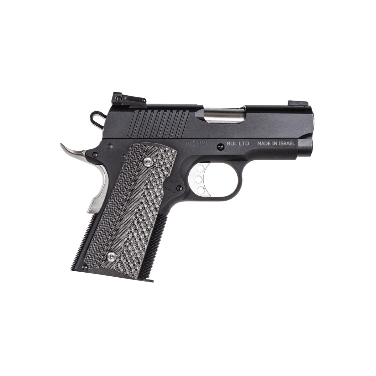 Magnum Research DE1911U 1911U 45 ACP 6+1, 3" Black Steel Bull Barrel, Matte Black Serrated Carbon Steel Slide, Black Anodized Aluminum Frame w/Beavertail, Black/Gray G10 Grip, Grip Safety Magnum Research DE1911U 1911U 45 ACP 6+1, 3" Black Steel Bull Barrel, Matte Black Serrated Carbon Steel Slide, Black Anodized Aluminum Frame w/Beavertail, Black/Gray G10 Grip, Grip Safety