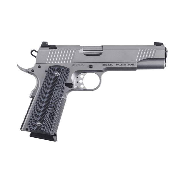 Magnum Research DE1911G9SS 1911G 9mm Luger 8+1, 5" Stainless Steel Bull Barrel, Stainless Serrated Steel Slide, Stainless Steel Frame w/Checkered Front Strap & Beavertail, Black/Gray G10 Grip, Beavertail Grip/Manual Thumb Safety Magnum Research DE1911G9SS 1911G 9mm Luger 8+1, 5" Stainless Steel Bull Barrel, Stainless Serrated Steel Slide, Stainless Steel Frame w/Checkered Front Strap & Beavertail, Black/Gray G10 Grip, Beavertail Grip/Manual Thumb Safety