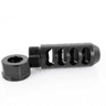 American Precision Arms G2F5838N Gen 2 Fat Bastard Self Timing Brake Black Nitride Stainless Steel with 5/8"-24 tpi Threads, 3.30" OAL & 1.115" Diameter for 338 Cal Rifle, side view. American Precision Arms G2F5838N Gen 2 Fat Bastard Self Timing Brake Black Nitride Stainless Steel with 5/8"-24 tpi Threads, 3.30" OAL & 1.115" Diameter for 338 Cal Rifle, side view.