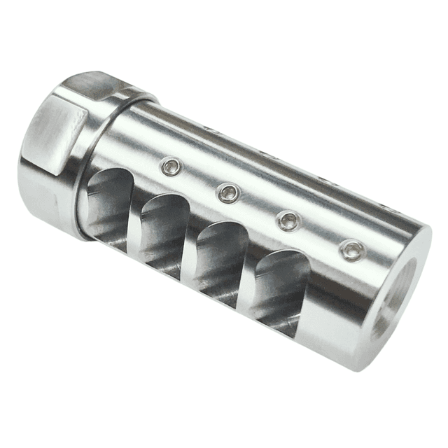 American Precision Arms G3L5838S Gen 3 Little Bastard Self Timing Brake Stainless Steel with 5/8"-24 tpi Threads, 2.55" OAL & 1" Diameter for 338 Cal Rifle American Precision Arms G3L5838S Gen 3 Little Bastard Self Timing Brake Stainless Steel with 5/8"-24 tpi Threads, 2.55" OAL & 1" Diameter for 338 Cal Rifle