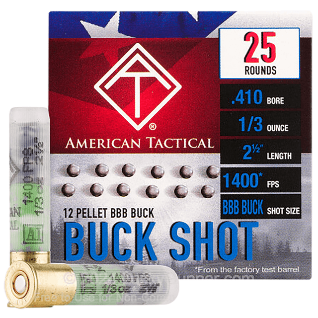 ATI ATIAC410BBB Shotshell 410 Gauge 12 Pellets BBB Shot 25 Per Box/ 10 Case ATI ATIAC410BBB Shotshell 410 Gauge 12 Pellets BBB Shot 25 Per Box/ 10 Case