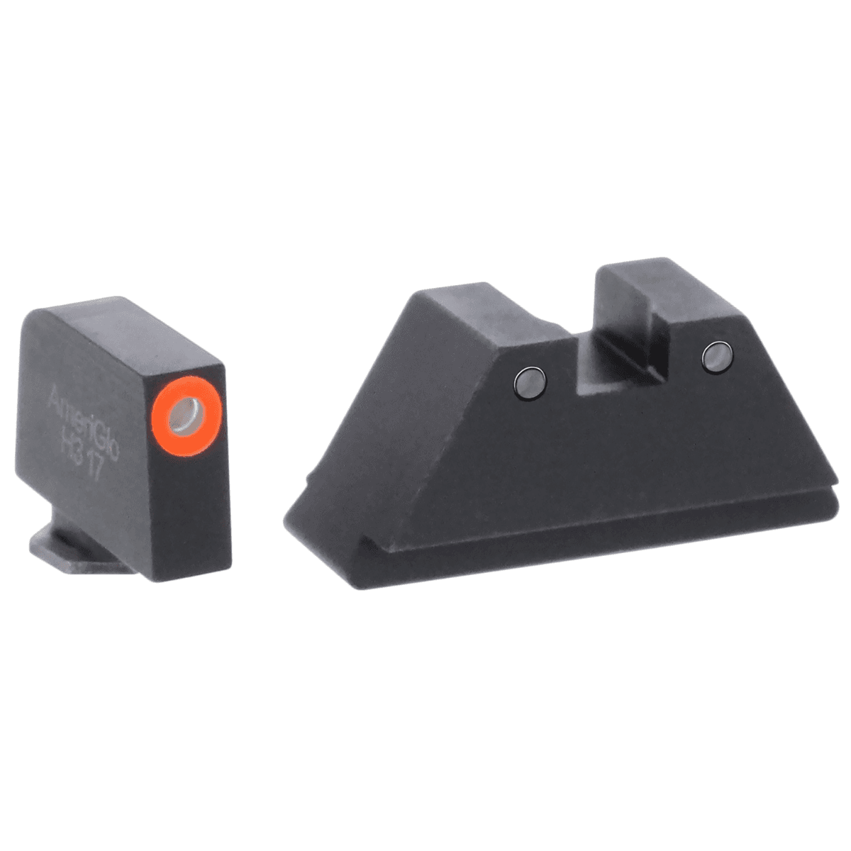 AmeriGlo GL452 Optic Compatible Sight Set for Glock Black | XL Spartan Operator Tall Green Tritium with Orange Outline Front Sight XL Tall Green Tritium with Black Outline Rear Sight AmeriGlo GL452 Optic Compatible Sight Set for Glock Black | XL Spartan Operator Tall Green Tritium with Orange Outline Front Sight XL Tall Green Tritium with Black Outline Rear Sight