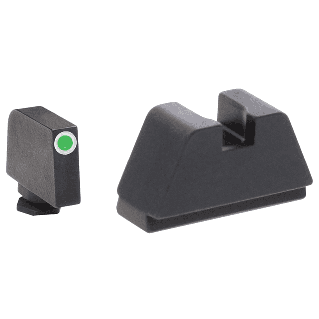 AmeriGlo GL481 Optic Compatible Sight Set for Glock Black | 2XL Tall Green Tritium with White Outline Front Sight 2XL Tall Black Rear Sight AmeriGlo GL481 Optic Compatible Sight Set for Glock Black | 2XL Tall Green Tritium with White Outline Front Sight 2XL Tall Black Rear Sight