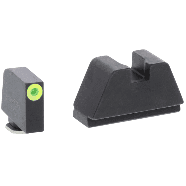 AmeriGlo GL681 Optic Compatible Sight Set for Glock Black | 2XL Tall Green Tritium with Lumigreen Outline Front Sight 2XL Tall Black Rear Sight AmeriGlo GL681 Optic Compatible Sight Set for Glock Black | 2XL Tall Green Tritium with Lumigreen Outline Front Sight 2XL Tall Black Rear Sight