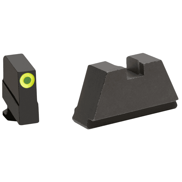 AmeriGlo GL691 Optic Compatible Sight Set for Glock Black | 3XL Tall Green Tritium with Lumigreen Outline Front Sight 3XL Tall Black Rear Sight AmeriGlo GL691 Optic Compatible Sight Set for Glock Black | 3XL Tall Green Tritium with Lumigreen Outline Front Sight 3XL Tall Black Rear Sight
