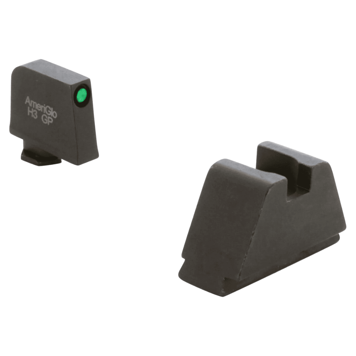 AmeriGlo GL811 Optic Compatible Sight Set for Glock Black | 3XL Tall Green Tritium with Black Outline Front Sight 3XL Tall Black Rear Sight AmeriGlo GL811 Optic Compatible Sight Set for Glock Black | 3XL Tall Green Tritium with Black Outline Front Sight 3XL Tall Black Rear Sight