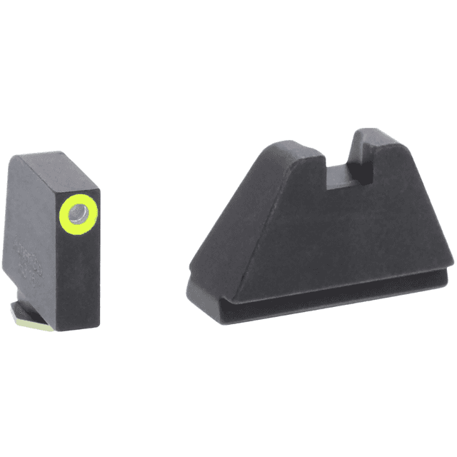 AmeriGlo GL682 Optic Compatible Sight Set for Glock Black | 5XL Tall Green Tritium with Lumigreen Outline Front Sight 5XL Tall Black Rear Sight AmeriGlo GL682 Optic Compatible Sight Set for Glock Black | 5XL Tall Green Tritium with Lumigreen Outline Front Sight 5XL Tall Black Rear Sight