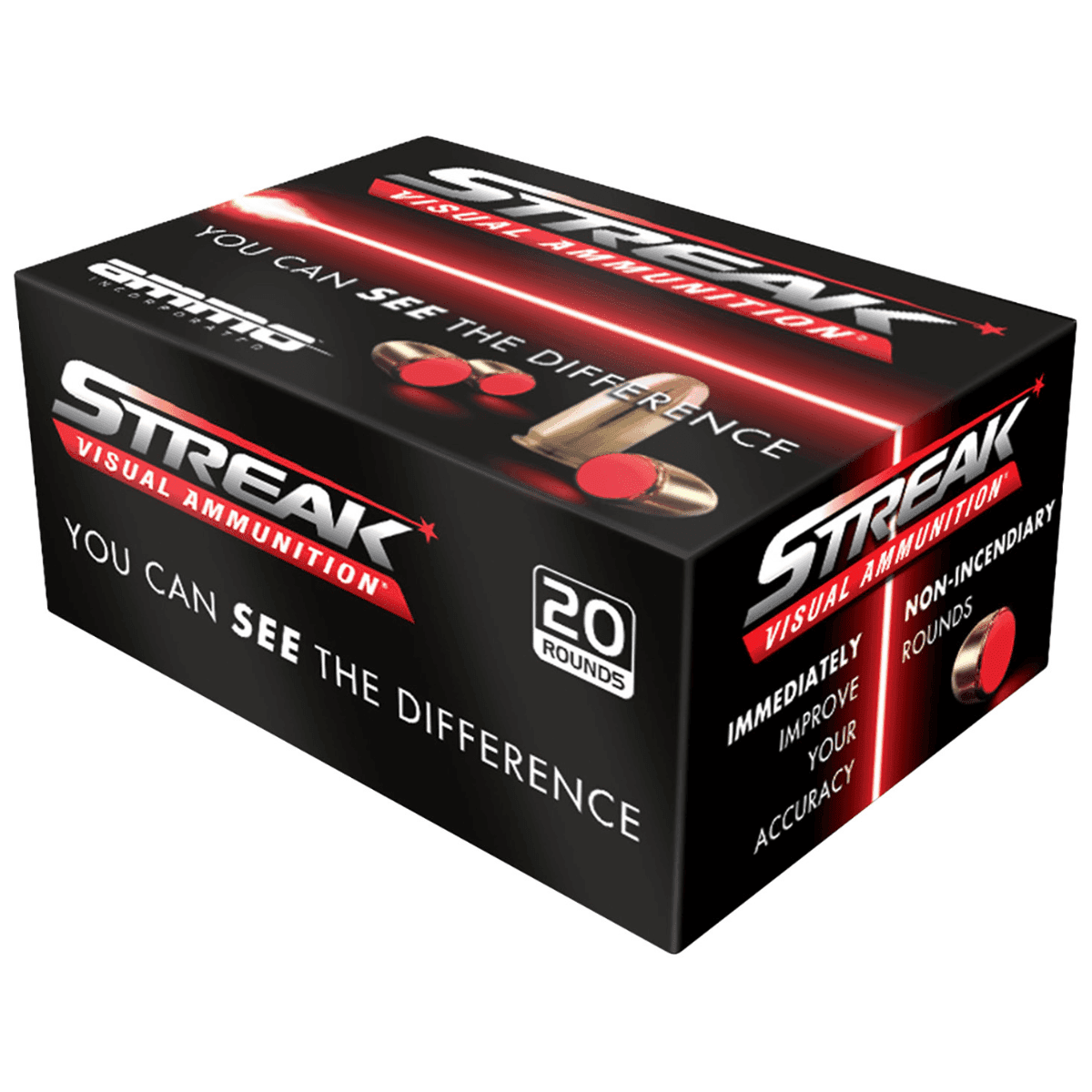 Ammo Inc 38125TMCSTRKRED Streak Visual (RED) 38 Special 125 gr Total Metal Case 20 Per Box/ 10 Case Ammo Inc 38125TMCSTRKRED Streak Visual (RED) 38 Special 125 gr Total Metal Case 20 Per Box/ 10 Case