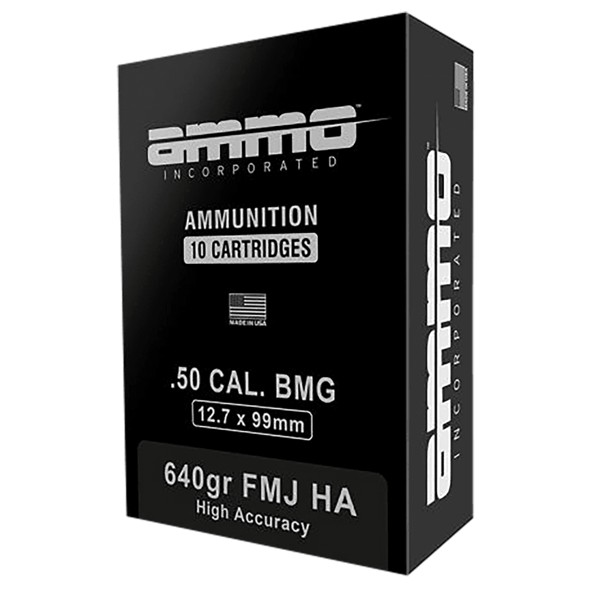 Ammo Inc 50BMG640HAA10 Signature 50 Cal 640 gr Full Metal Jacket 10 Per Box/ 5 Case Ammo Inc 50BMG640HAA10 Signature 50 Cal 640 gr Full Metal Jacket 10 Per Box/ 5 Case