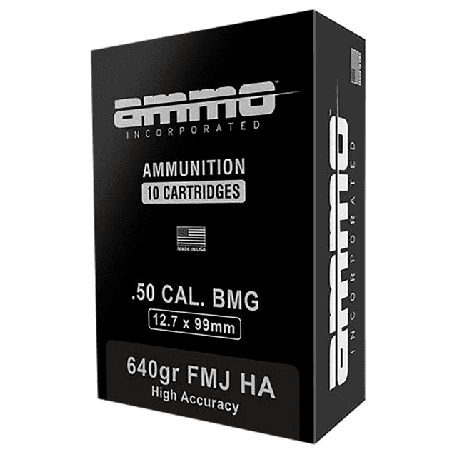 Ammo Inc 50BMG640HAA10 Signature 50 Cal 640 gr Full Metal Jacket 10 Per Box/ 5 Case Ammo Inc 50BMG640HAA10 Signature 50 Cal 640 gr Full Metal Jacket 10 Per Box/ 5 Case
