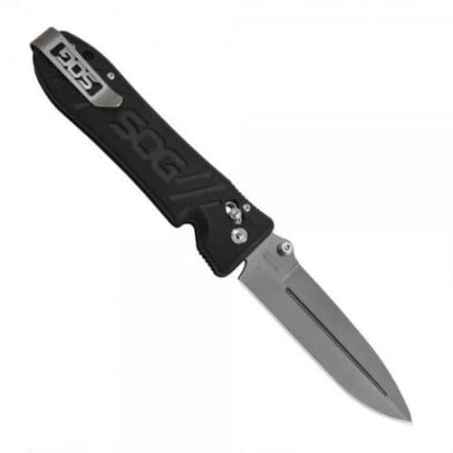SOG Pent Arc 4" Folding Plain Edge Knife GRN Handle VG-10 Black/Bead Blast SOG Pent Arc 4" Folding Plain Edge Knife GRN Handle VG-10 Black/Bead Blast