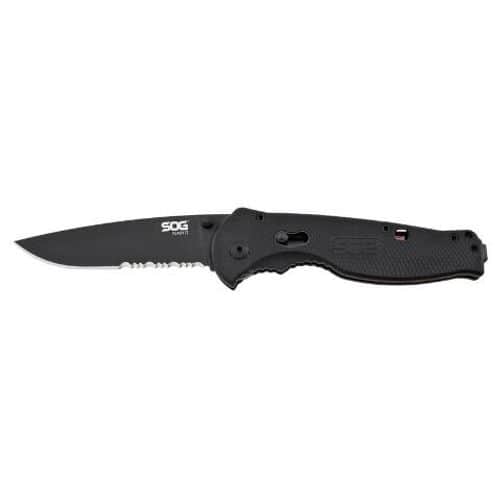 SOG Flash II Folding 3.5" Blade Partially Serrated, Black TiNi Handle SOG Flash II Folding 3.5" Blade Partially Serrated, Black TiNi Handle