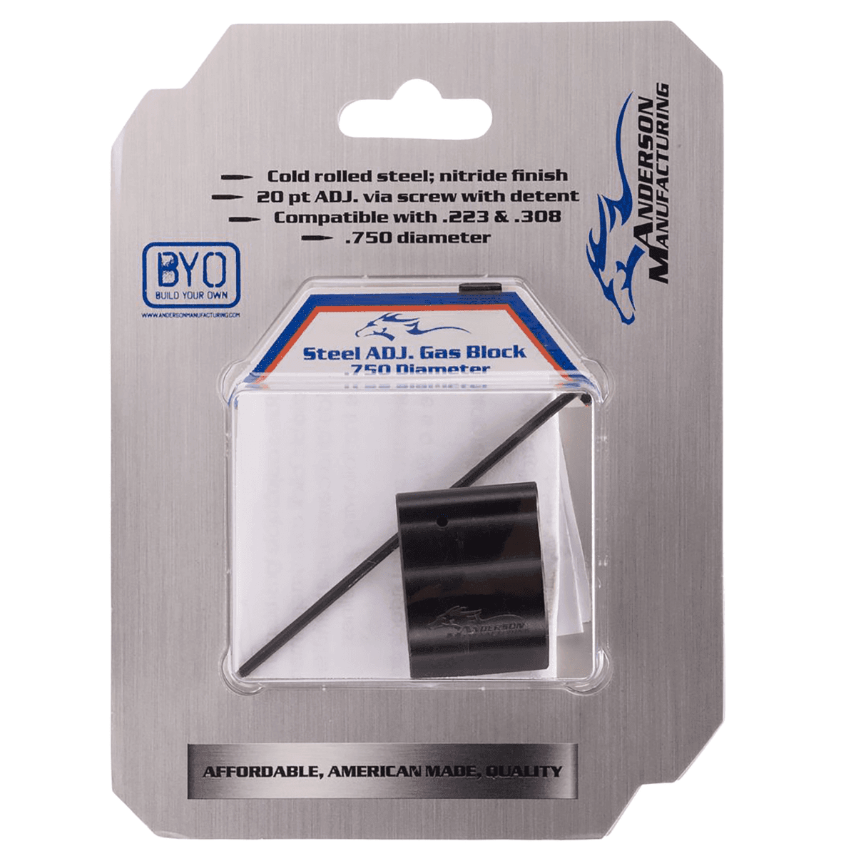 Anderson G2L054D000-0P Low Profile Gas Block .750 Nitride Steel Anderson G2L054D000-0P Low Profile Gas Block .750 Nitride Steel