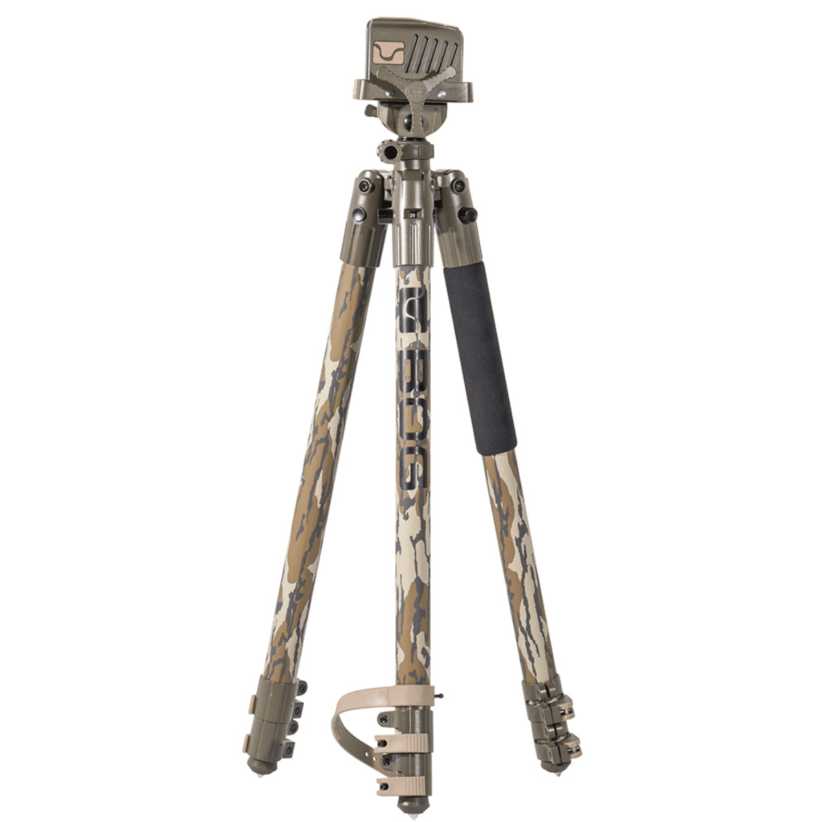 Bog-Pod Camo DeathGrip Fieldpod Tripod with Mossy Oak Bottomland, Aluminum Finish, Steel Feet, 360 Degree Pan, Integrated Bubble Level & Lever-Leg Locks - 1164398 Bog-Pod Camo DeathGrip Fieldpod Tripod with Mossy Oak Bottomland, Aluminum Finish, Steel Feet, 360 Degree Pan, Integrated Bubble Level & Lever-Leg Locks - 1164398