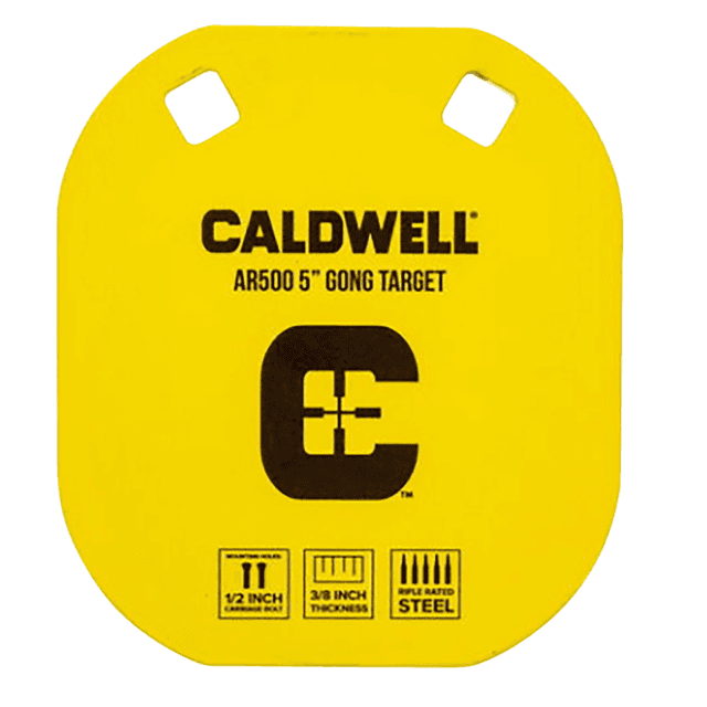 Caldwell AR500 5" Gong, 0.38" Thick Hanging Yellow Metal Target - 1116700 Caldwell AR500 5" Gong, 0.38" Thick Hanging Yellow Metal Target - 1116700