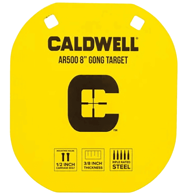 Caldwell C AR500 8" Gong, 0.38" Thick Hanging Yellow Metal Target - 1116703 Caldwell C AR500 8" Gong, 0.38" Thick Hanging Yellow Metal Target - 1116703