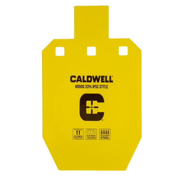 Caldwell C AR500 IPSC Steel Yellow Powder Coat Hanging Target - 1116697 Caldwell C AR500 IPSC Steel Yellow Powder Coat Hanging Target - 1116697
