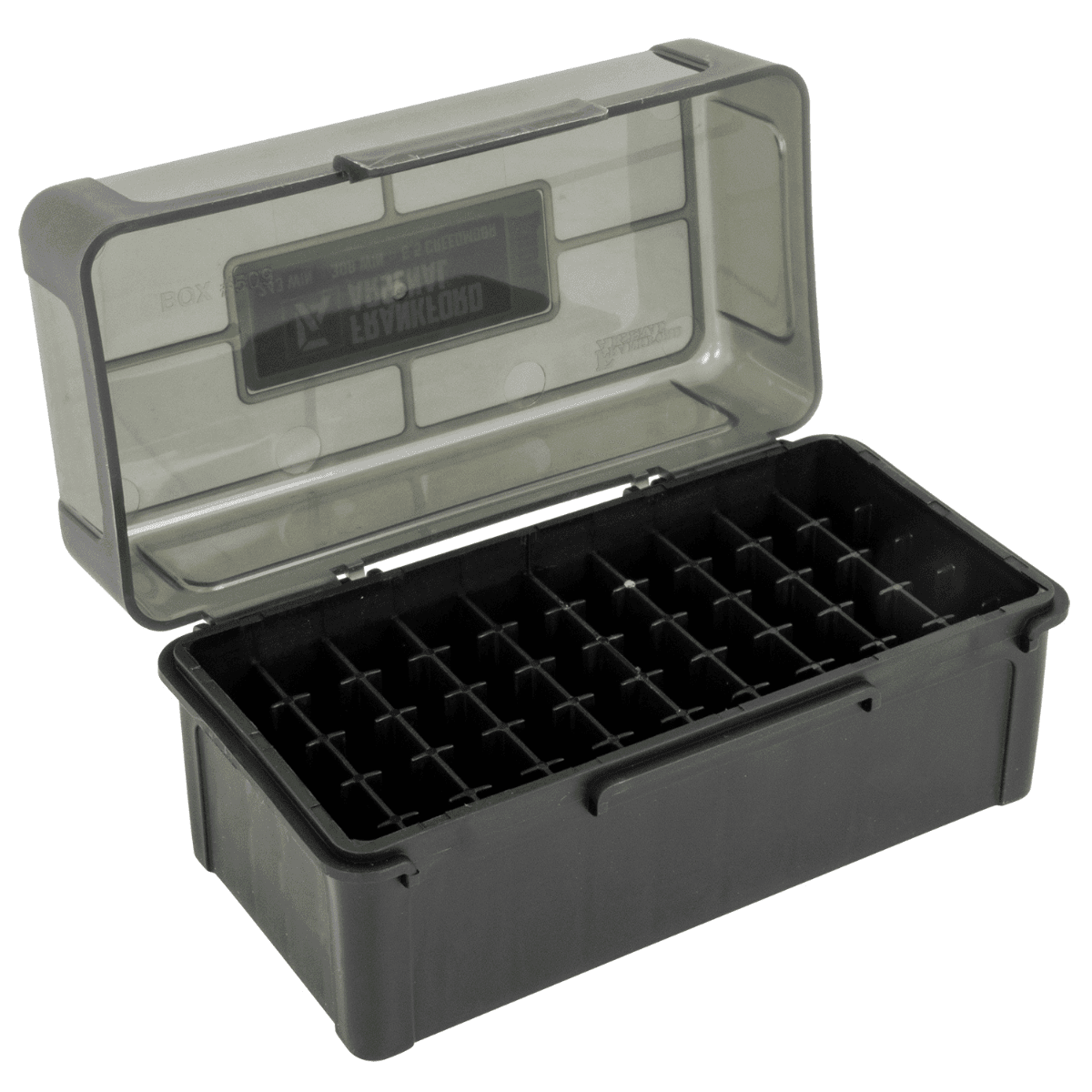 Franklin Armory Hinge-Top 50rd 243 Cal Ammo Box with Black Polymer Finish - 1083788 Franklin Armory Hinge-Top 50rd 243 Cal Ammo Box with Black Polymer Finish - 1083788