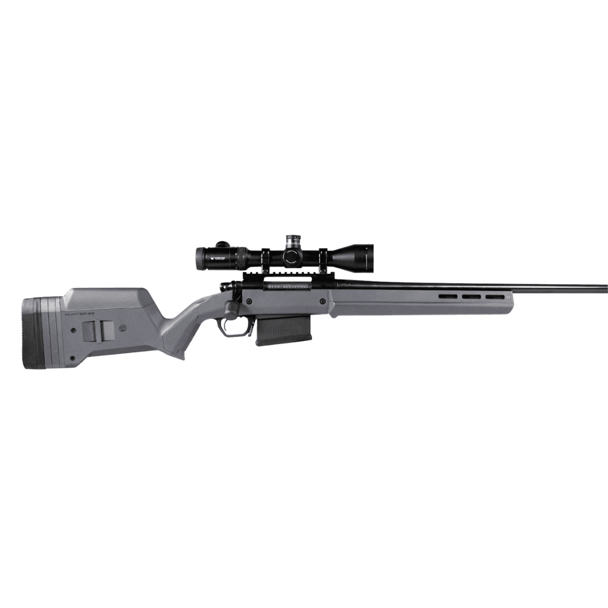 Magpul Hunter American Stock Fixed with Aluminum Bedding & Adjustable Comb - Stealth Gray Synthetic for Ruger American SA - MAG931-GRY Magpul Hunter American Stock Fixed with Aluminum Bedding & Adjustable Comb - Stealth Gray Synthetic for Ruger American SA - MAG931-GRY