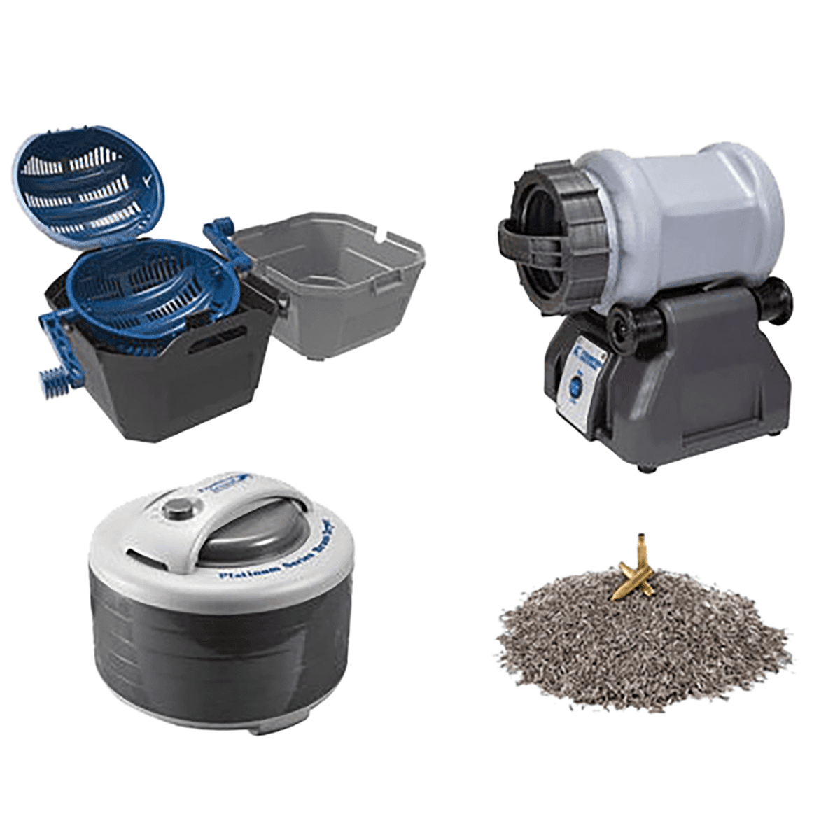 Frankford Arsenal 1199453 Rotary Tumbler Lite Pro Kit Grey/Blue Stainless Steel Capacity, 300 Pieces of 223 Brass Frankford Arsenal 1199453 Rotary Tumbler Lite Pro Kit Grey/Blue Stainless Steel Capacity, 300 Pieces of 223 Brass