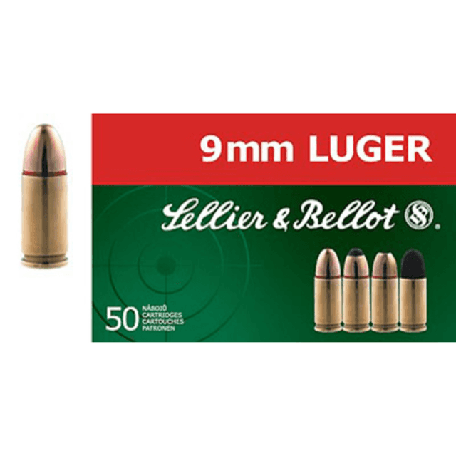Sellier & Bellot Handgun 9mm Luger 115 gr Jacket Hollow Point - 50 Rounds Per Box, 20 Boxes Per Case - SB9C Sellier & Bellot Handgun 9mm Luger 115 gr Jacket Hollow Point - 50 Rounds Per Box, 20 Boxes Per Case - SB9C