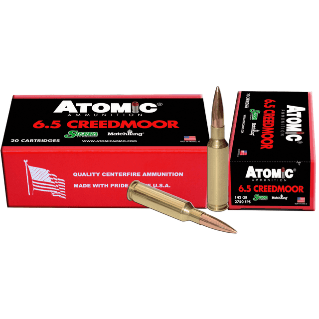 Atomic Ammunition Match Rifle 6.5 Creedmoor Hollow Point Match 142 grain, 20 Per Box - 00404 Atomic Ammunition Match Rifle 6.5 Creedmoor Hollow Point Match 142 grain, 20 Per Box - 00404