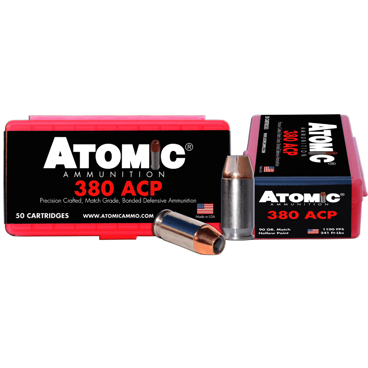 Atomic Ammunition 00414 Pistol Precision Craft 380 ACP 90 gr Hollow Point 50 Per Box/ 10 Case Atomic Ammunition 00414 Pistol Precision Craft 380 ACP 90 gr Hollow Point 50 Per Box/ 10 Case