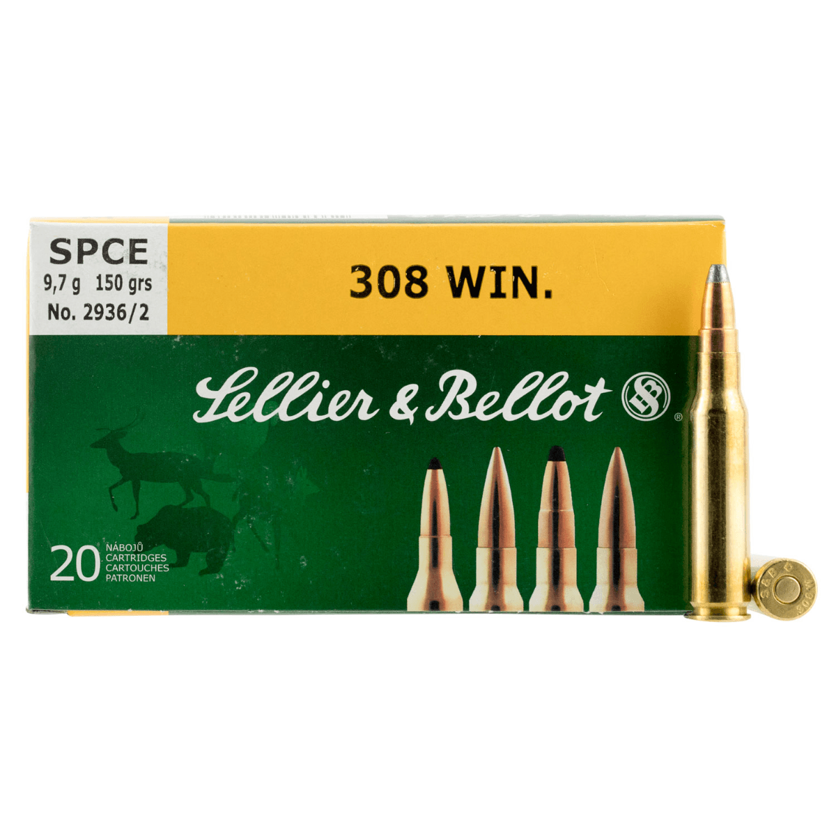 Sellier & Bellot Rifle 308 Win 150 gr Soft Point Cut Through Edge 20 Per Box/ 25 Case - SB308D Sellier & Bellot Rifle 308 Win 150 gr Soft Point Cut Through Edge 20 Per Box/ 25 Case - SB308D