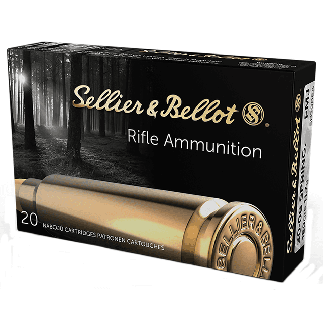 Sellier & Bellot Rifle 30-06 Springfield 180 gr Full Metal Jacket 20 Per Box/ 20 Case - SB3006A Sellier & Bellot Rifle 30-06 Springfield 180 gr Full Metal Jacket 20 Per Box/ 20 Case - SB3006A