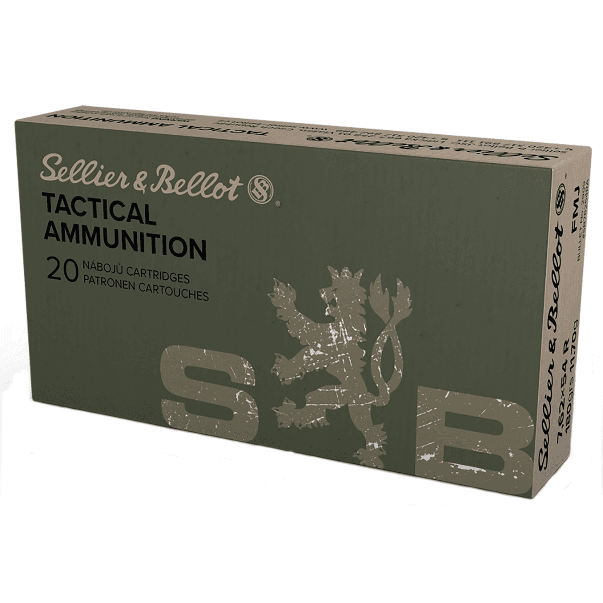 Sellier & Bellot Rifle 7.62x54mmR 180 gr Full Metal Jacket 20 Per Box - SB76254RA Sellier & Bellot Rifle 7.62x54mmR 180 gr Full Metal Jacket 20 Per Box - SB76254RA