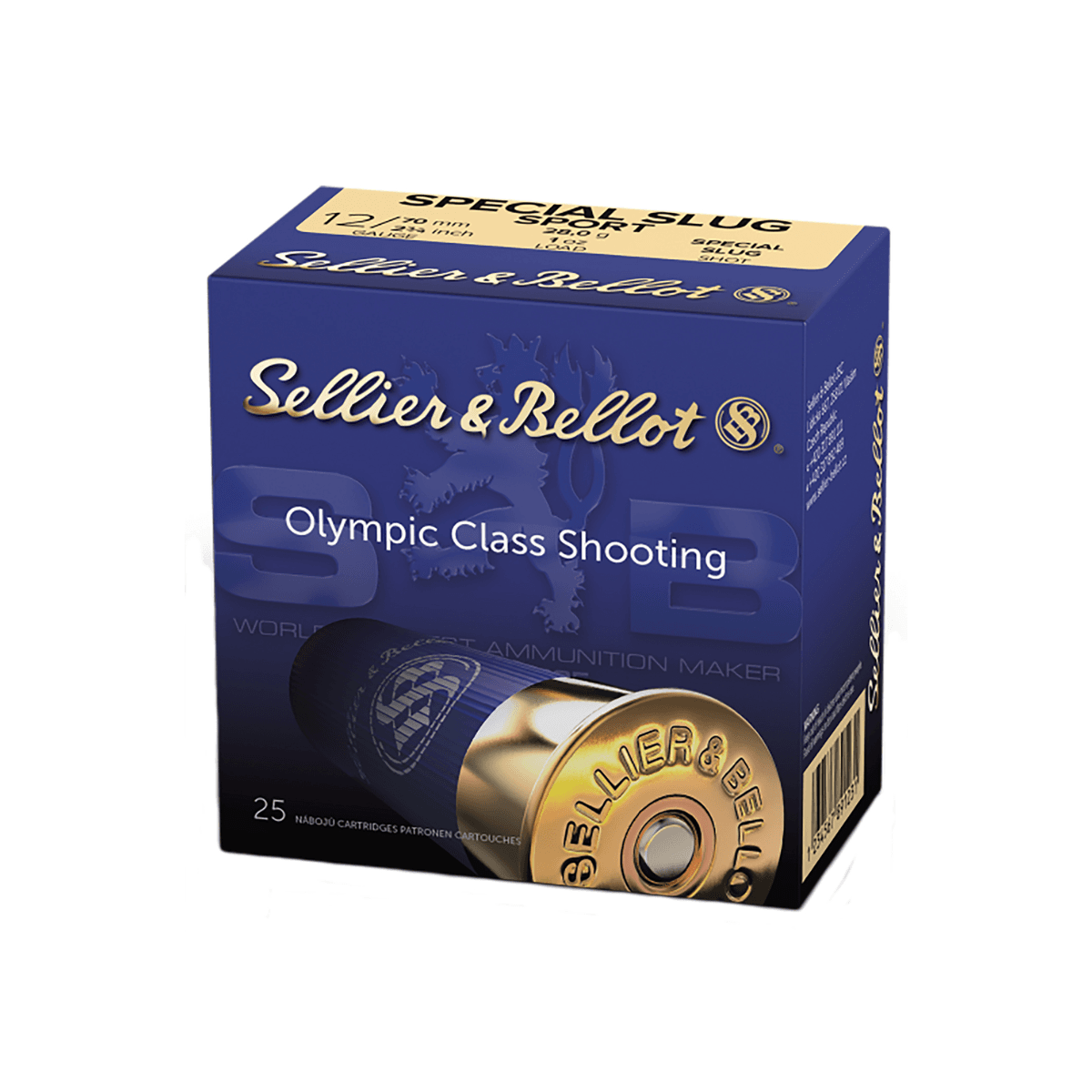 Sellier & Bellot Shotgun 12 Gauge 2.75" 1 oz Rifled Slug Shot - 25 Rounds Per Box, 10 Boxes Per Case - SB12SLUG Sellier & Bellot Shotgun 12 Gauge 2.75" 1 oz Rifled Slug Shot - 25 Rounds Per Box, 10 Boxes Per Case - SB12SLUG