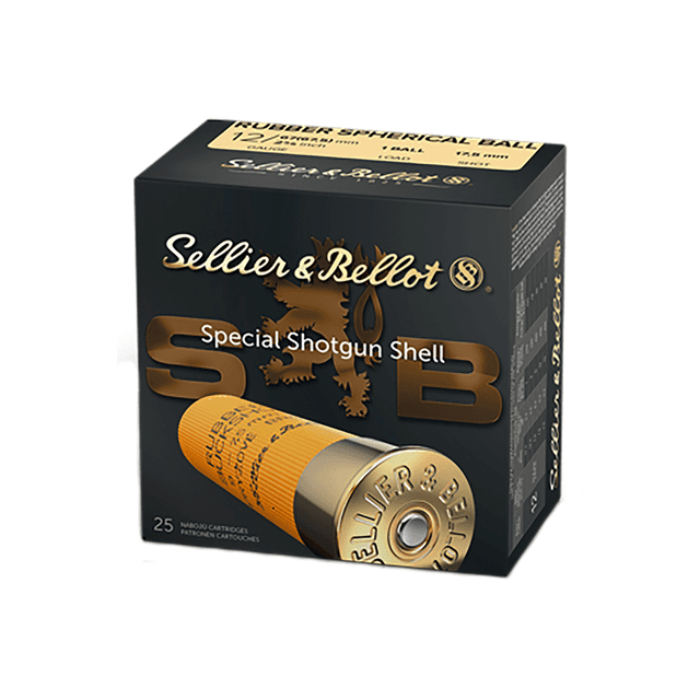 Sellier & Bellot Shotgun 12 Gauge 2.75" 2 11/16 oz 1 Rubber Ball Shot - 25 Rounds Per Box, 10 Boxes Per Case - SB12RBA Sellier & Bellot Shotgun 12 Gauge 2.75" 2 11/16 oz 1 Rubber Ball Shot - 25 Rounds Per Box, 10 Boxes Per Case - SB12RBA