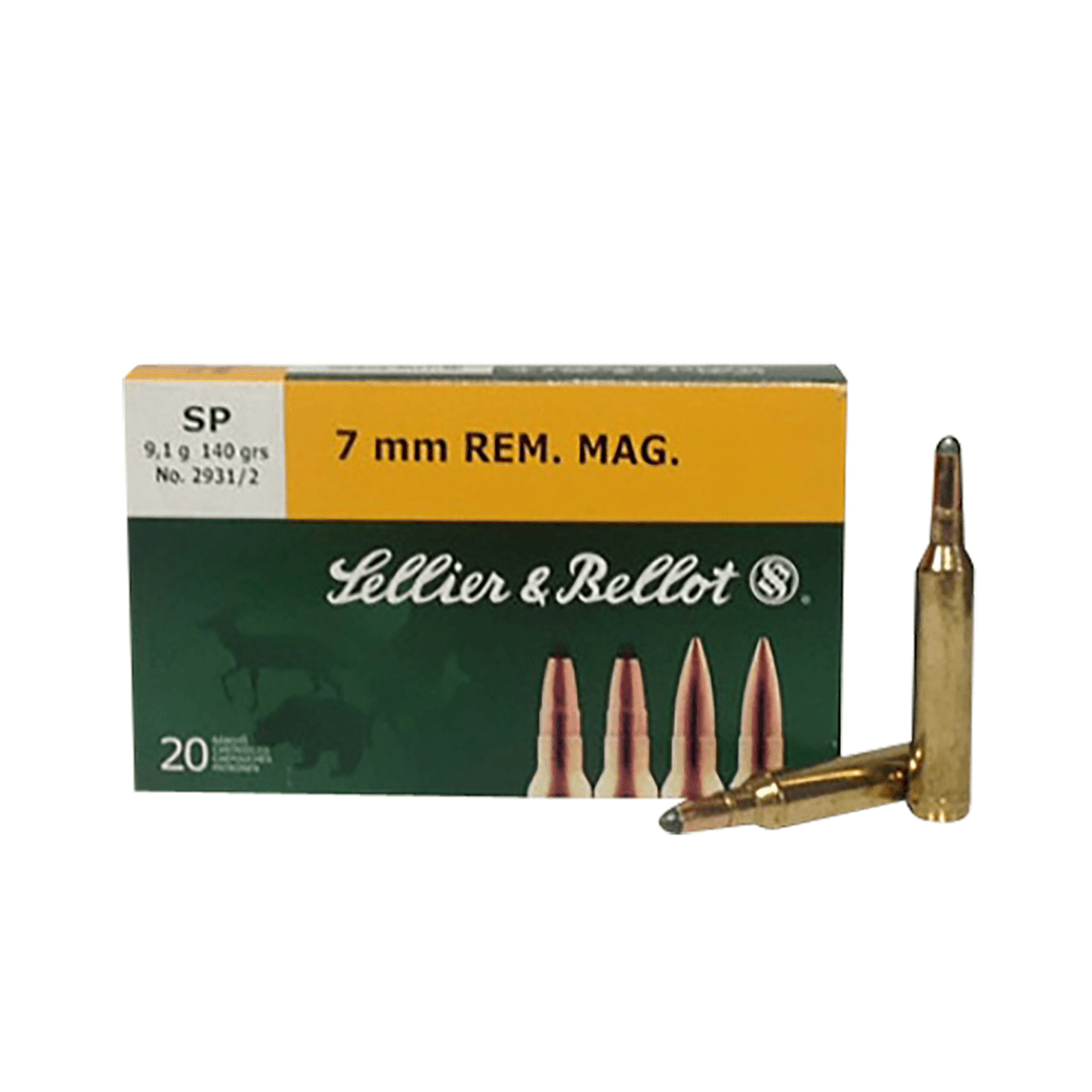 Sellier & Bellot 7mm Rem Mag 140 gr Soft Point Rifle Ammo - 20 Rounds Per Box, 20 Boxes Per Case - SB7B Sellier & Bellot 7mm Rem Mag 140 gr Soft Point Rifle Ammo - 20 Rounds Per Box, 20 Boxes Per Case - SB7B