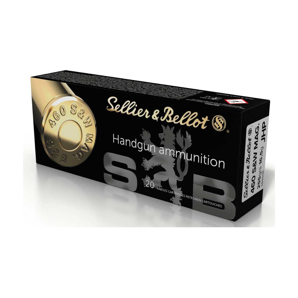 Sellier & Bellot 460 S&W Mag 255 gr Jacket Hollow Point Handgun Ammo - 20 Rounds Per Box, 12 Boxes Per Case - SB460B Sellier & Bellot 460 S&W Mag 255 gr Jacket Hollow Point Handgun Ammo - 20 Rounds Per Box, 12 Boxes Per Case - SB460B